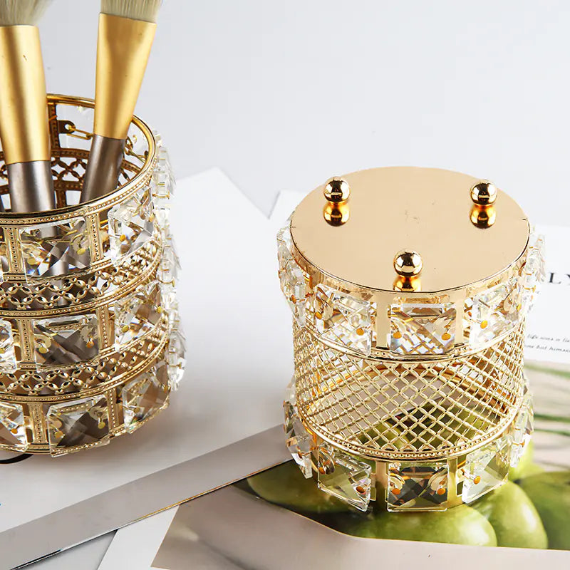 Golden Elegance Brush Holder