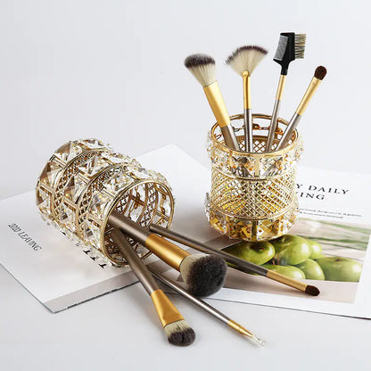 Golden Elegance Brush Holder