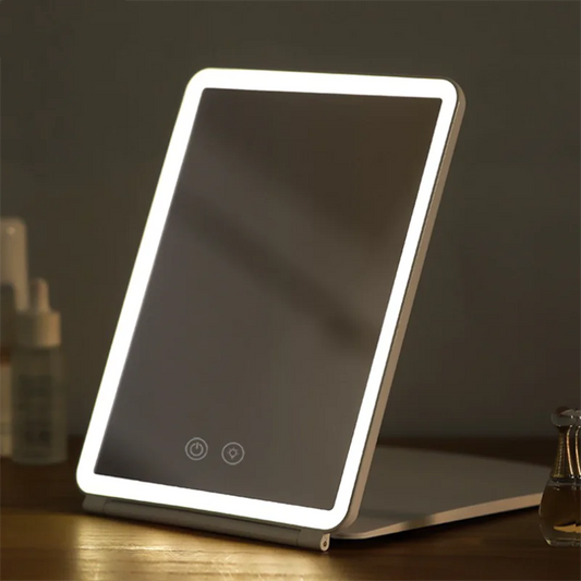 Portable Rechargeable LED Square Mirror for Cosmetics