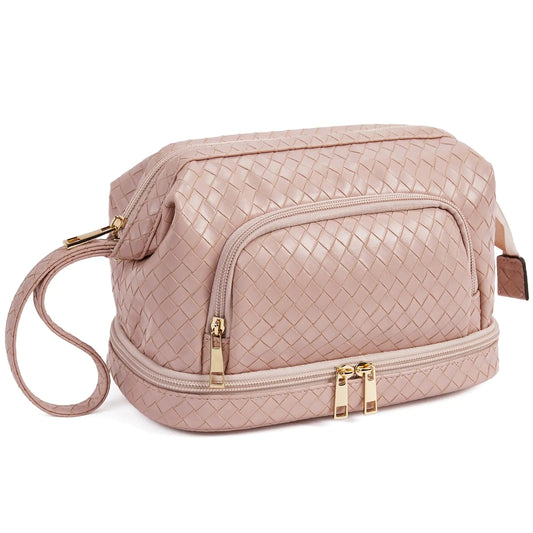 Telena Luxe Cosmetic Travel Organizer - Pink Leather