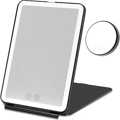 Portable Rechargeable LED Square Mirror for Cosmetics